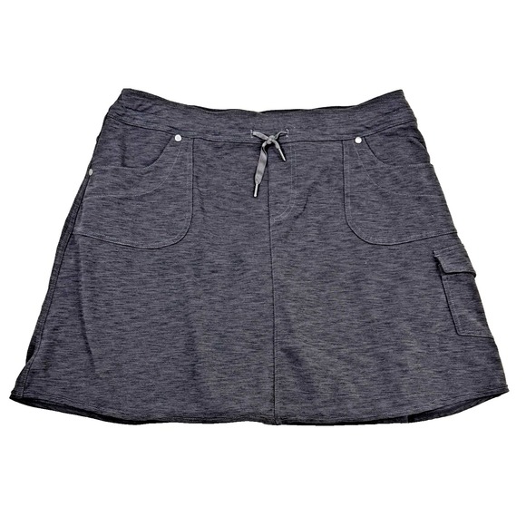 Kuhl Pants - KUHL Mova Short Heather Gray Womens L Knit Stretch Pickleball Logo Sporty Comfy